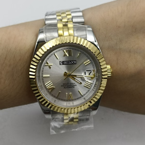 Montre automatique de luxe pour homme avec cadran de 28,5 mm, mouvement automatique, logo SEILOCE, chiffres romains, montre mécanique NH35 - Product Image 1