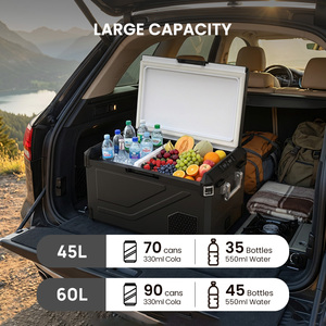 <span class=keywords><strong>Réfrigérateur</strong></span>/Congélateur de Voiture 12V/24V Double Usage en Plastique et Métal 45L 60L, Glacière de Camping à Compresseur Double Zone avec Affichage LED et Application - Product Image 5