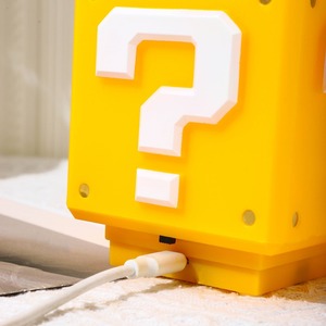 Mario Question Block Night <b>Light</b> <b>Led</b> Touch Control <b>USB</b> Powered Warm White Color Changing Desk Lamp - Product Image 2