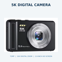 Appareil photo numérique 5K, photographie, caméra vidéo pour vlog, 72MP, zoom 18X, charge rapide type C, mise au point macro, selfie, portable, image CCD