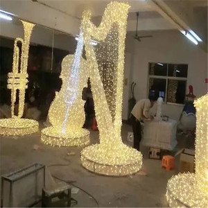 Lumières LED 3D en forme d'instruments de musique pour décorations de Noël et du Nouvel An, pour festivals et fêtes - Product Image 1