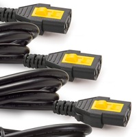 Câble d'extension secteur 1,8 m - Prise IEC C13 verrouillable vers prise IEC C14 verrouillable, noir, cordon d'alimentation 3*1,5 mm²