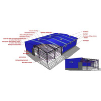 Edificio de taller con estructura de acero prefabricada, marco metálico industrial para almacenamiento en fábrica y almacén de producción
