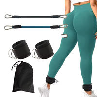 Ensemble de tubes de tonification TPE, sangle élastique pour jambes fines, bande de résistance pour cheville, pour entraînement aux squats, entraînement de la force, bande de résistance