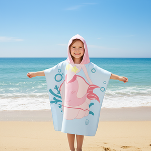 <span class=keywords><strong>Serviette</strong></span> à capuche <span class=keywords><strong>personnalisée</strong></span> tendance pour enfants, motif sirène, pour la baignade, la piscine ou la plage, super douce et absorbante - Product Image 1