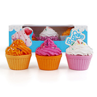 Vente chaude Marque Privée Cupcake Bathbomb Relaxation Faire tremper Fizzies Gâteau Enfants Bombe De Bain Coffret Cadeau 2024 2024 2025