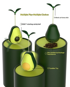 Trendiges Avocado-Trinkgefäß mit lustigem Katzenstab, Futterausgabe-Vorrichtung, ABS-Spielzeug für Haustiere zum Beißen - Product Image 5