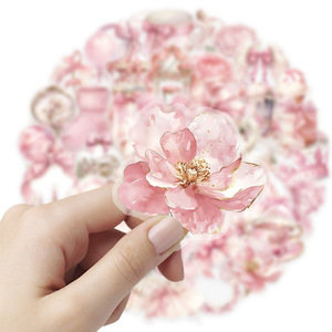 50 pezzi trasparenti simpatici fiabe rosa giovani ragazze da nubile per animali domestici impermeabili adesivi per Laptop per decorazione - Product Image 5