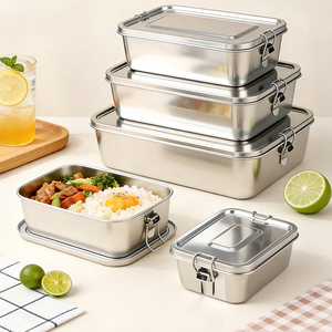 Vente en gros de boîtes à lunch en acier inoxydable 304, boîtes à lunch hermétiques et boîtes à pique-nique de qualité alimentaire pour l'extérieur - Product Image 1