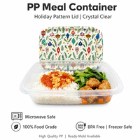 Contenedor de Comida de PP al por Mayor, Apto para Microondas, Grado Alimenticio, Libre de BPA, con Tapa Transparente
