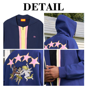 KingSen High Quality Unisex 100% Cotton Embroidery <b>Pullover</b> Hoodie Patch Work Hip Hop Winter Breathable <b>for</b> <b>Men</b> and Women - Product Image 6