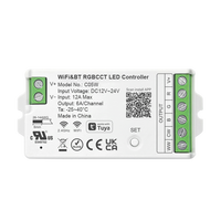   Contrôleur LED WiFi Tuya RGBCCT 5 en 1, application Smart Life, contrôle sans fil, variateur de lumière LED 12V 24V, compatible avec Alexa