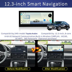 วิทยุติดรถยนต์ Android ขนาด 12.3 นิ้ว 8Core 4+64G รองรับ Wireless Carplay Hicar GPS Navi สำหรับรถยนต์ Toyota Avalon รุ่นปี 2024 - Product Image 1