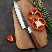 Couteau utilitaire fait à la main en acier inoxydable, ustensile de cuisine de 5.6 pouces de haute qualité 4cr13 pour légumes et fruits avec manche en bois