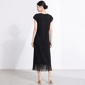 ชุดเดรส Miyake รุ่นใหม่สำหรับฤดูร้อน ดีไซน์หรูหรา สไตล์ลำลองสำหรับผู้หญิง ทรงเอเข้ารูป เอวธรรมชาติ ผ้าคุณภาพสูง เป็นมิตรต่อสิ่งแวดล้อม แขนสั้น - Product Image 5
