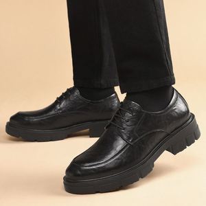 Zapatos Oxford de Cuero Genuino para Hombre, con Punta Redonda y Cordones, Suela de Goma Antideslizante, para Todas las Temporadas, Oficina y Carrera - Product Image 3