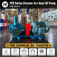 Pompe à engrenages à arc YCB-25/0.6 25,0 M3H 0,6 Mpa 5,5KW en acier 40Cr pour transfert d'huile, usage industriel, entraînement par moteur AC, joint FKM