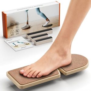 Planche d'équilibre réglable en bois pour cheville, renforceur de <span class=keywords><strong>pied</strong></span>, entraîneur de jambe unique, planche de stabilité de la cheville, récupération des entorses, soulagement plantaire - Product Image 1