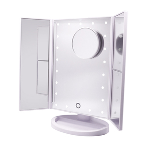 Rotación ajustable <span class=keywords><strong>de</strong></span> 180 ° fuente <span class=keywords><strong>de</strong></span> alimentación doble <span class=keywords><strong>Espejo</strong></span> Cosmético Luz ajustable con LED,Tríptica Aumentos 1X, 2X, 3X 10x - Product Image 6