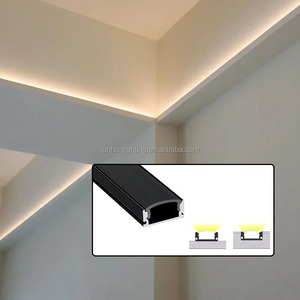 1707 màu đen Trần Bar chiếu sáng Strips recessed tuyến tính hồ sơ Alu kênh vách thạch cao thạch cao tường thạch cao <span class=keywords><strong>Led</strong></span> nhôm hồ sơ - Product Image 2