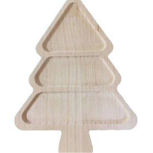 Bandeja Clásica Ecológica de Madera para Servir Postres y Bocadillos en Fiestas Navideñas - Product Image 1