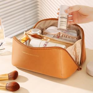 Nouveau sac de maquillage Portable en PU souple pliable étui à cosmétiques de voyage étanche avec pochettes en maille organisateur de vêtements fonctionnel - Product Image 4