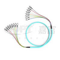 Câbles de raccordement en fibre optique LSZH OM3 de 0,9 mm, 12 cœurs, couleur 850 nm, SM LC/SC/FC, connexions UPC, certifiés CE/ROHS, personnalisables