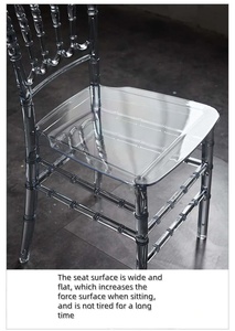 Venta al por mayor resina transparente acrílico Hotel restaurante banquete Chiavari fuerte Silla de plástico transparente - Product Image 3