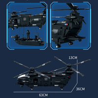 Jouets Woma 1251 pièces, hélicoptère SWAT, transport de police, blocs de construction en plastique, ensemble de briques militaires, modèle de jouet avec bateau (C0550)