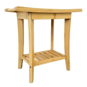 <b>Bamboo</b> Bathroom <b>Stool</b> 60X70cm Two Tier Storage Rack Freestanding Indoor Use - Product Image 2