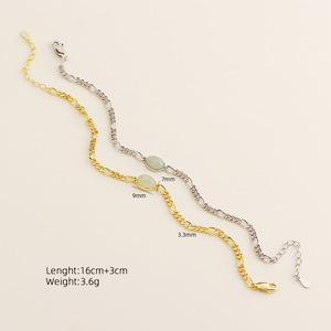 Gioielli di giada naturale 925 in argento Sterling gemma Charm catena bracciale donna - Product Image 4