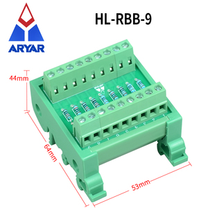 Módulo de distribución de resistencia de montaje en riel DIN de 9 canales 10R a 10 M Ohm 1/4W Placa de ruptura de resistencia - Product Image 2