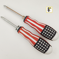 Tournevis rétractable double tête de qualité industrielle OEM, finition chromée, motif drapeau américain en plastique - Fourniture d'usine