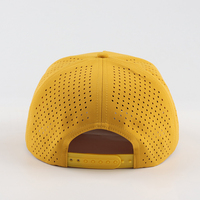 Gorra de béisbol deportiva de 5 paneles con diseño OEM personalizado Hanway, tela Oxford Dobby con puntos, logotipo bordado, orificios cortados con láser, transpirable, venta al por mayor