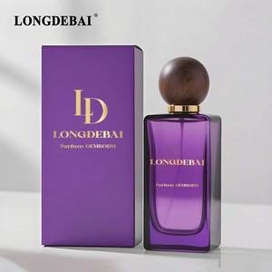 OEM Custom Perfume Crimp Spray Bottle 50ml 100ml Amber Wooden Lid Square Empty Perfume <b>Glass</b> Bottle with <b>Packaging</b> Box - Product Image 6