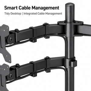 Support de moniteur double colonne personnalisé OEM, support de poteau à double bras, support pivotant à mouvement complet pour 2 écrans <span class=keywords><strong>PC</strong></span> - Product Image 1