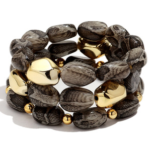 Bracelets géométriques irréguliers à perles, bijoux cool pour hommes, <span class=keywords><strong>bracelet</strong></span> élastique en acrylique à motif serpent en pierre <span class=keywords><strong>plastique</strong></span> pour femmes - Product Image 2