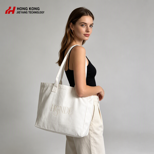 Bolsa de Mano de Lona de Algodón Natural Bordada con Logotipo Personalizado, Portátil, de Gran Capacidad, Resistente, para Regalos, Compras, Venta al Por Mayor - Product Image 2