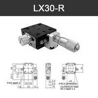 LX30-L/LX30-R/LX30-C 30x30MM/1.2x1.2 "Table coulissante manuelle à réglage fin avec axe X micromètre gauche/droite/central