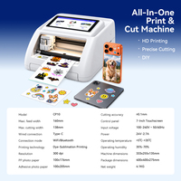 Machine tout-en-un d'impression et de découpe CP10, sublimation par transfert thermique 300 dpi, machine à autocollants, découpe AI pour film de protection de téléphone, étiquettes et photos