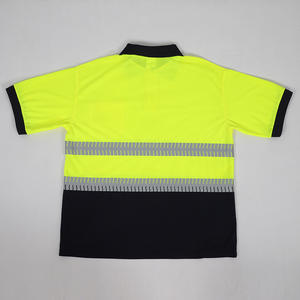 T-shirt de polo de vêtements de sécurité réfléchissants à manches courtes avec col montant et film de patch chaud en argent brillant - Product Image 4