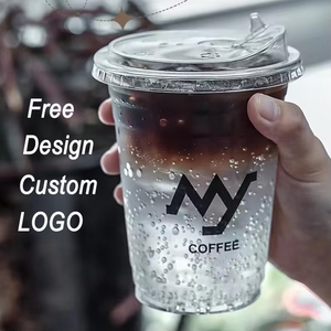 12Oz 16Oz 24Oz Biểu Tượng Tùy Chỉnh Cốc Nhựa Cho Cà Phê Đá Đồ Uống Lạnh Nước Trái Cây Sinh Tố Dùng Một Lần Pet Cốc Nhựa Với Nắp - Product Image 1