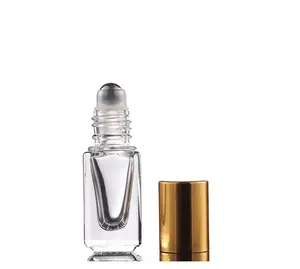 Toptan 3ml şişeler üzerinde temizle şişeleri boş rulo küçük mini kare kap boru şeklindeki parfüm cam şişe stokta