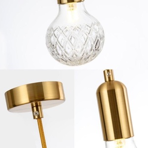 Loft Ceiling Hanging Lamp 3W <strong>Pineapple</strong> Carven Glass Ball LED Pendant <strong>Light</strong> Adjustable Height Indoor Decoration Hanging <strong>Lights</strong> - Product Image 2