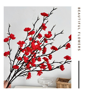 Faux fleurs de prunier <span class=keywords><strong>Prunus</strong></span> Mume en soie et fil de fer, faites à la main, réalistes, pour la décoration intérieure, le bureau, les mariages et les occasions hivernales - Product Image 6