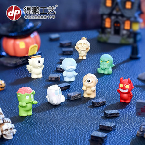Ornements en résine de monstres de dessins animés d'Halloween, fantômes et impés mignons, décorations de bureau, aménagement de scènes de fêtes, vente en gros - Product Image 5