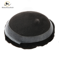 Haute qualité hommes toupet Fine Mono 100% système de remplacement de cheveux humains indiens colle perruques pour hommes toupet