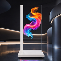 Display OLED Trasparente Verticale Mobile da 55 Pollici con 43% di Alta Trasmittanza, Segnaletica Digitale Commerciale per Gallerie