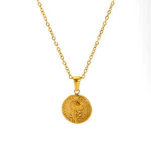12-Monats-Maiglöckchen-Medaillon-Halskette aus Edelstahl, minimalistische Unisex-Schlüsselbeinkette, kreativer Großhandelsschmuck - Product Image 6