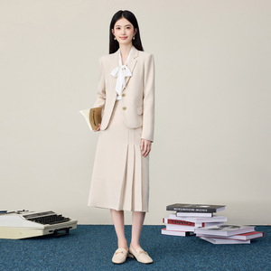 Women's Suit Set Midi <b>Skirt</b> Full Sleeve Polyester Anti-Wrinkle Office Lady Professional Look - Product Image 4